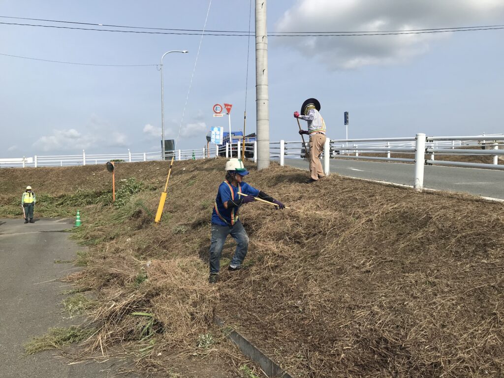 南区の国道501号線の法面除草を行いました